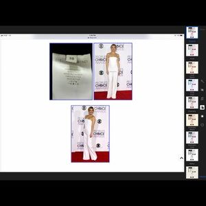 Stella Macartney IVORY SATIN STRIPE JUMPSUIT